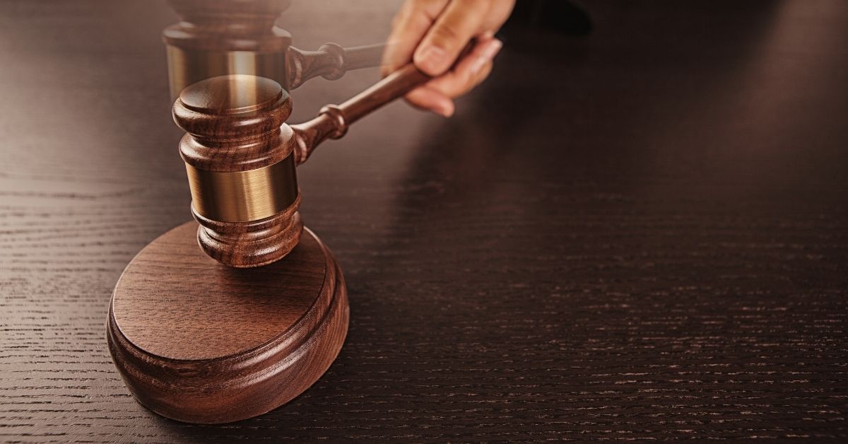 A judge banging a gavel